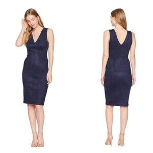 BCBGMaxazria Alda Faux-suede Dress in Dark Navy Size XXS